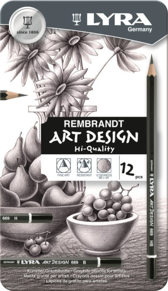 Etui 12 Zeichenstifte 6B-4H Rembrand