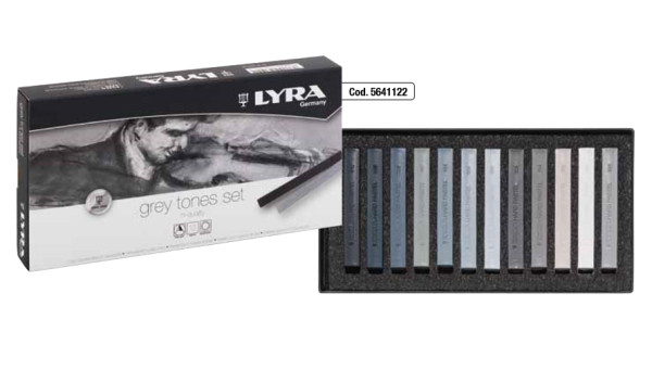 LYRA soft Pastellkreiden Grau 12 Farben