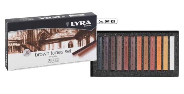 LYRA soft Pastellkreiden Braun 12 Farben