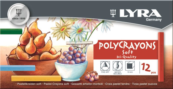 LYRA Polycrayons soft Pastellkreiden 12 Farben